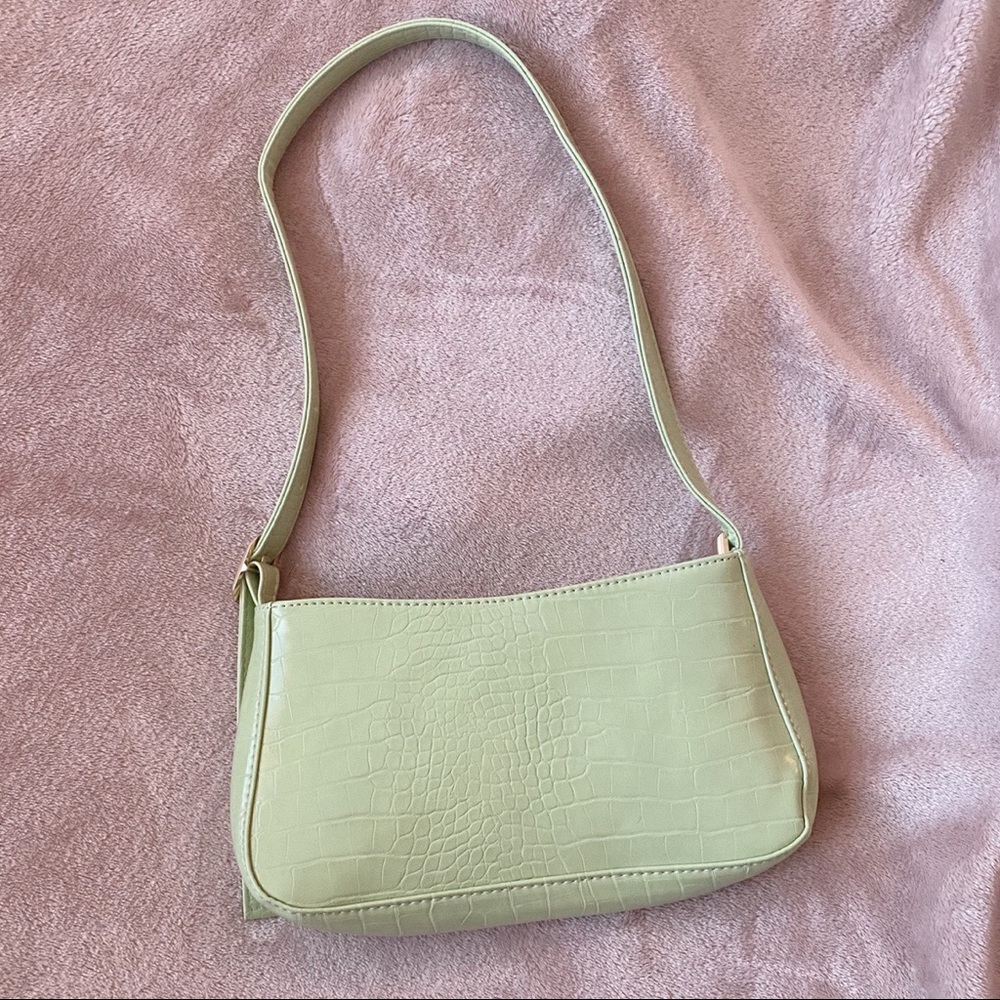 Light Green baguette shoulder bag